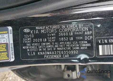 2014 Kia Rio Lx из США, поврежденный, VIN KNADM4A37E6350992